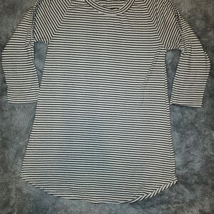 12PM by Mon Ami Striped Raglan Long Sleeve Top Made in USA Womens Small